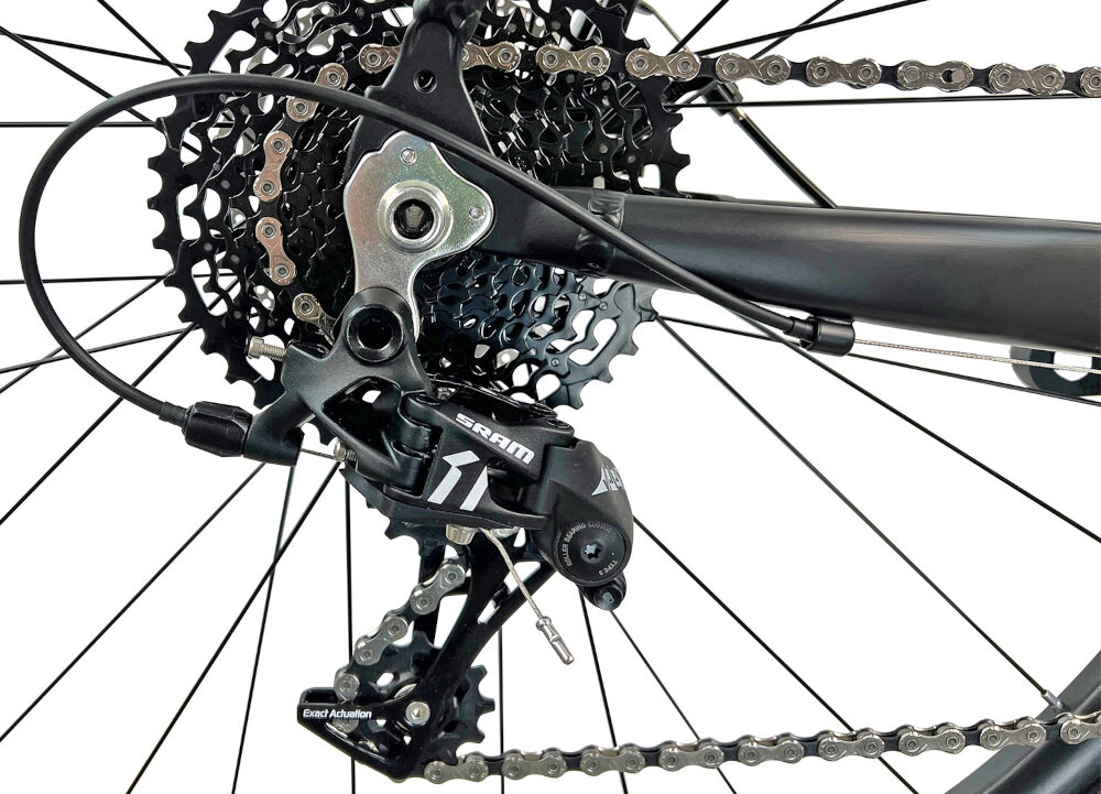 Rower przełajowy FONDRIEST Raptor 1.0 M23 28 cali męski Czarno-zielony 11 przełożeń przerzutka tylna lekkie niezawodne rozwiązanie szybka lekka zmiana przełożeń