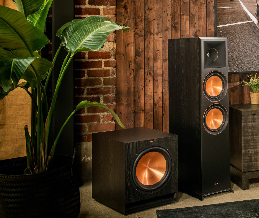 Subwoofer KLIPSCH SPL-120 Czarny głośniki membrana technologie połączenia dźwięk jakość wytrzymała stylowa obudowa
