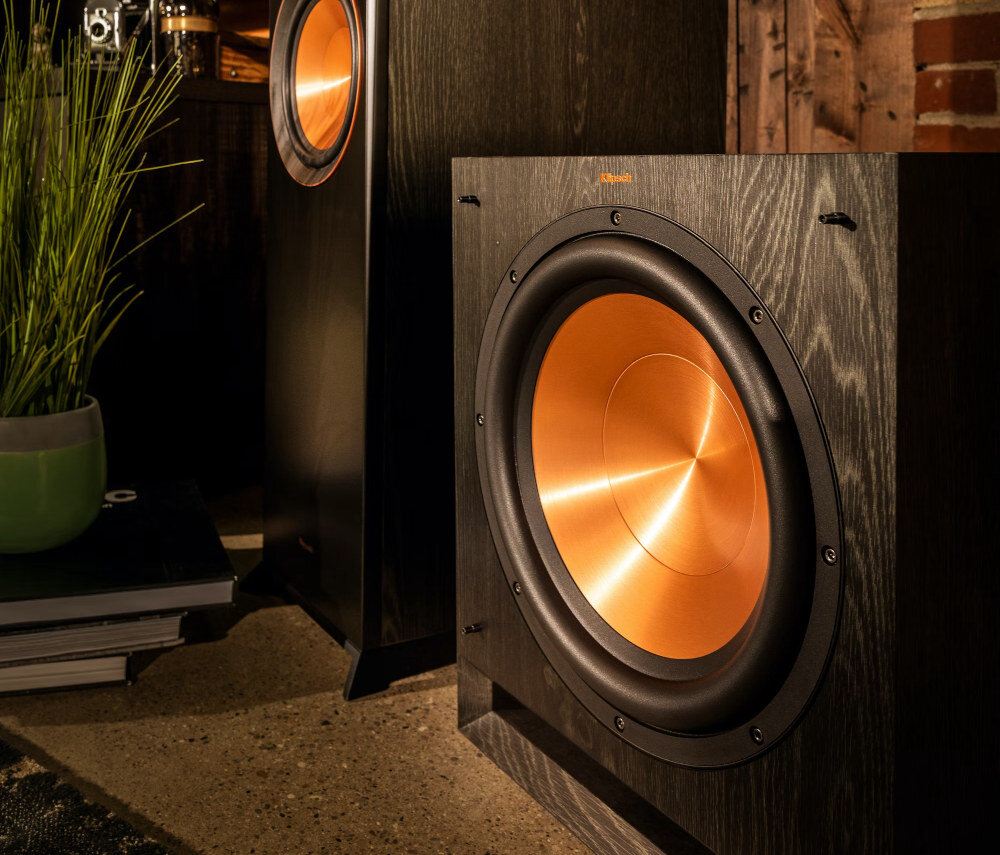 Subwoofer KLIPSCH SPL-120 Czarny głośniki membrana technologie połączenia dźwięk jakość wytrzymała stylowa obudowa