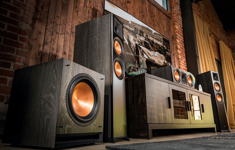 Subwoofer KLIPSCH SPL-120 Czarny głośniki membrana technologie połączenia dźwięk jakość wytrzymała stylowa obudowa