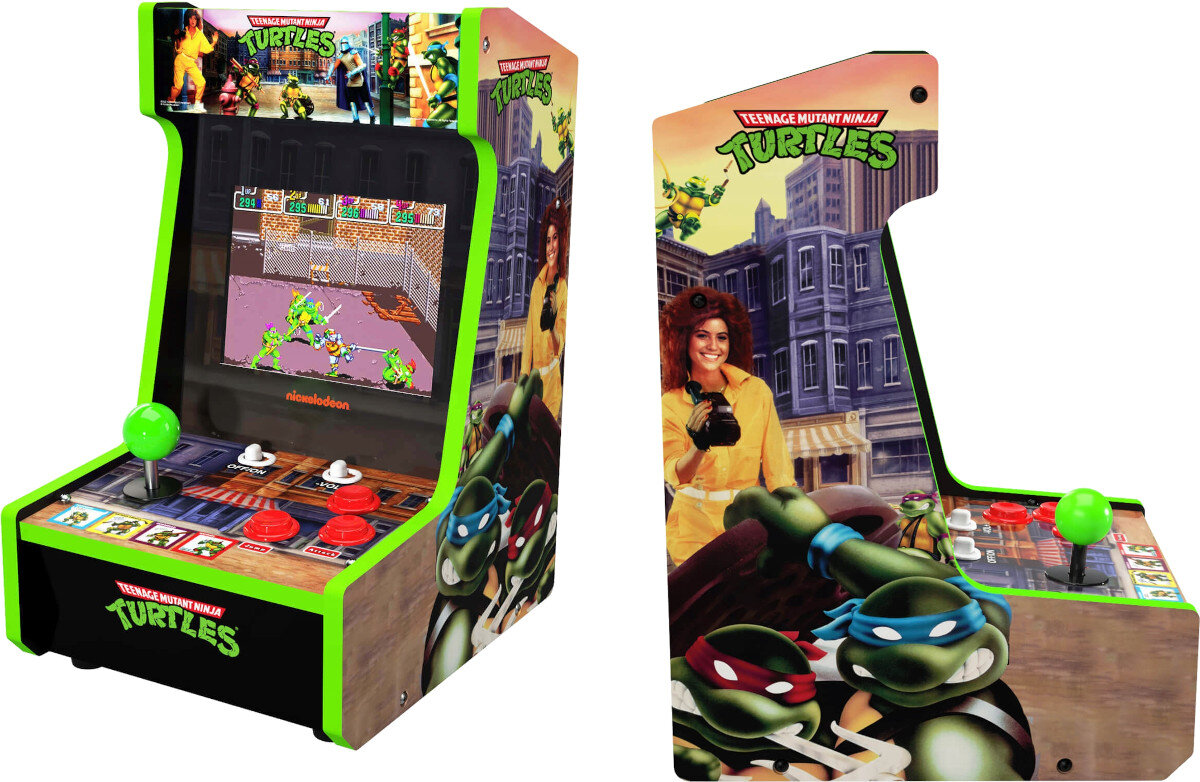 Konsola ARCADE1UP Teenage Mutant Ninja Turtle obudowa grafika włącznik