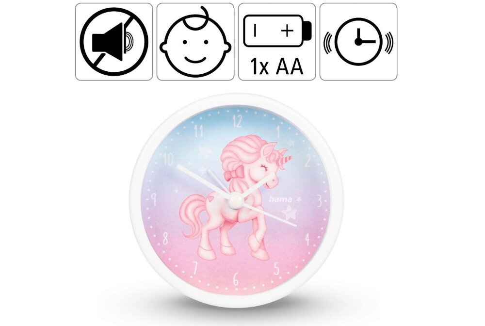 Budzik HAMA Magical Unicorn  Cichy mechanizm