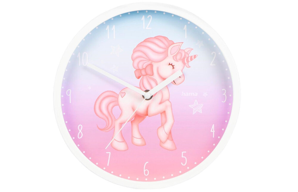 Zegar HAMA Magical Unicorn cyfry arabskie wzornictwo wyglad odczytywanie Przyjemna kolorystyka