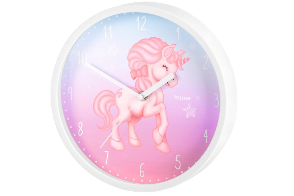 Zegar HAMA Magical Unicorn czytelna tarcza 9,3cm wskazowki cicha praca