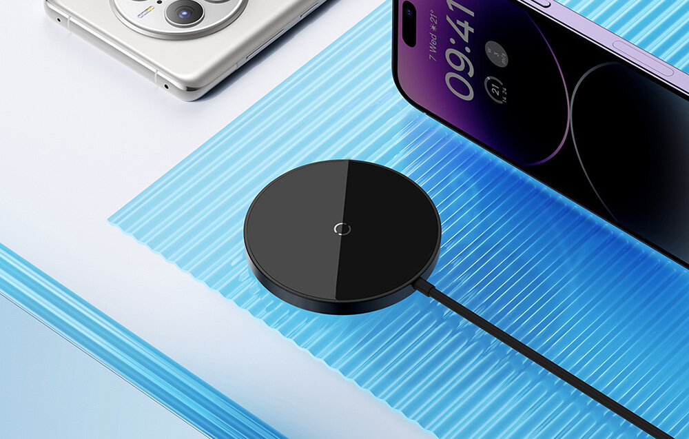 Ładowarka indukcyjna BASEUS Simple Mini 3 15W Czarny ładowanie uchwyt magnetyczny ładowanie bateria energia