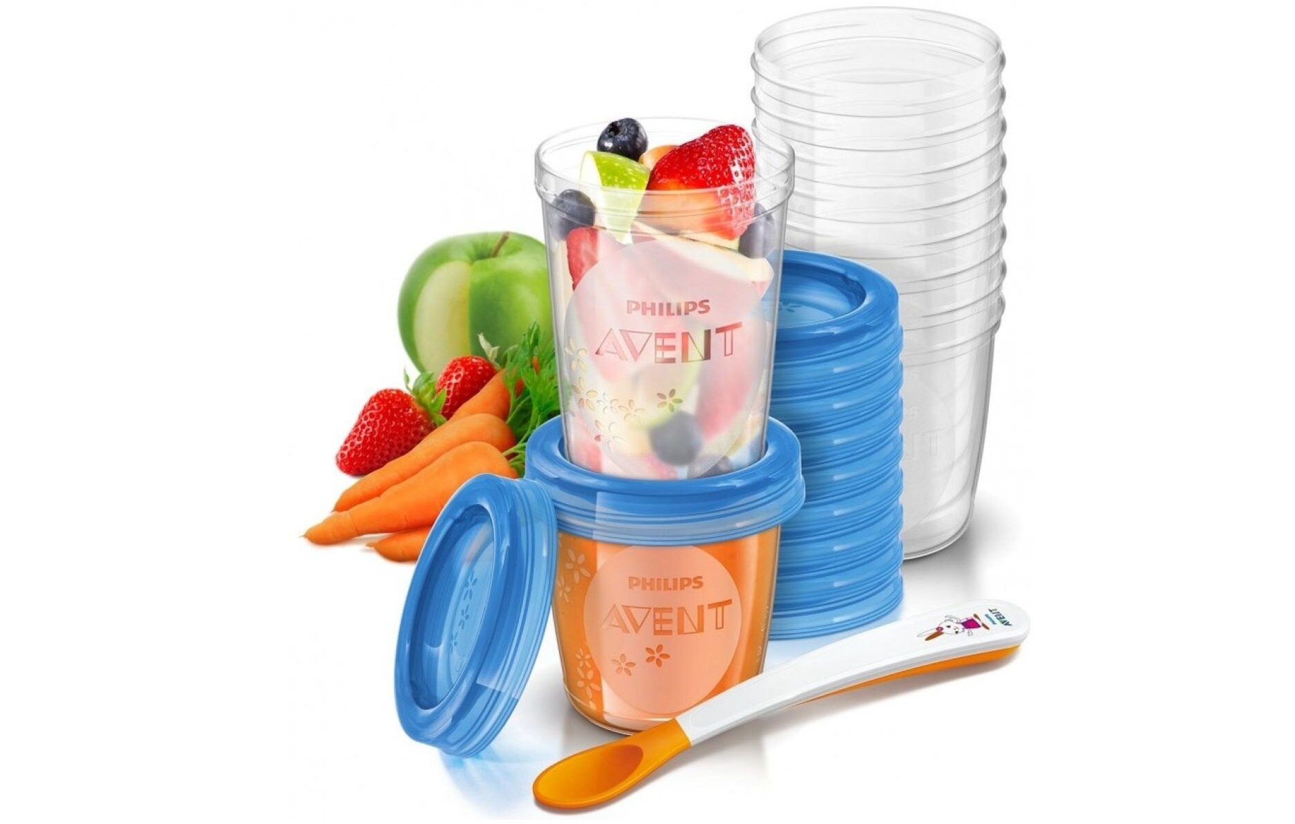 Zestaw pojemników na żywność PHILIPS Avent SCF721/20 (20 sztuk) łyżeczka akcesoria