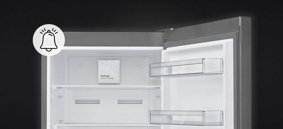 Lodowka FINLUX FR-FB383XFEI0XL No frost 201cm Inox alarm otwartych drzwi