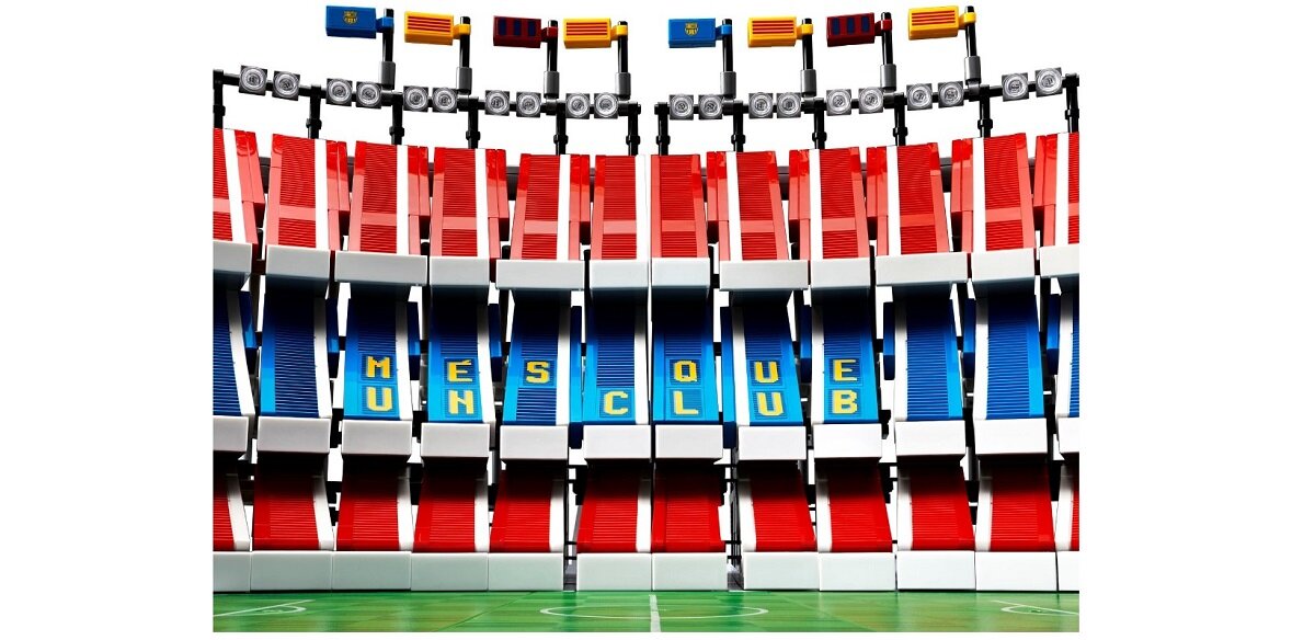 LEGO Icons Camp Nou - FC Barcelona 10284 kreatywność rozwój klocki figurki minifigurki jakość tradycja konstrukcja nauka wyobraźnia role jakość bezpieczeństwo wyobraźnia budowanie pasja hobby funkcje instrukcje piła nożna zawody rywalizacja