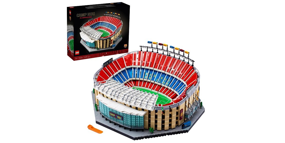 LEGO Icons Camp Nou - FC Barcelona 10284 kreatywność rozwój klocki figurki minifigurki jakość tradycja konstrukcja nauka wyobraźnia role jakość bezpieczeństwo wyobraźnia budowanie pasja hobby funkcje instrukcje piła nożna zawody rywalizacja
