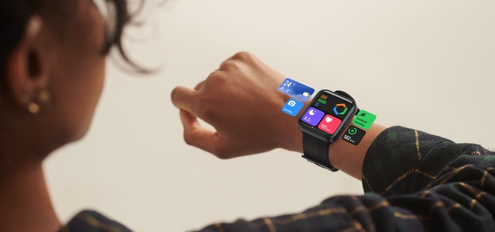 Smartwatch 70MAI Maimo Watch Flow ekran bateria czujniki zdrowie sport pasek ładowanie pojemność rozdzielczość łączność sterowanie krew puls rozmowy smartfon aplikacja