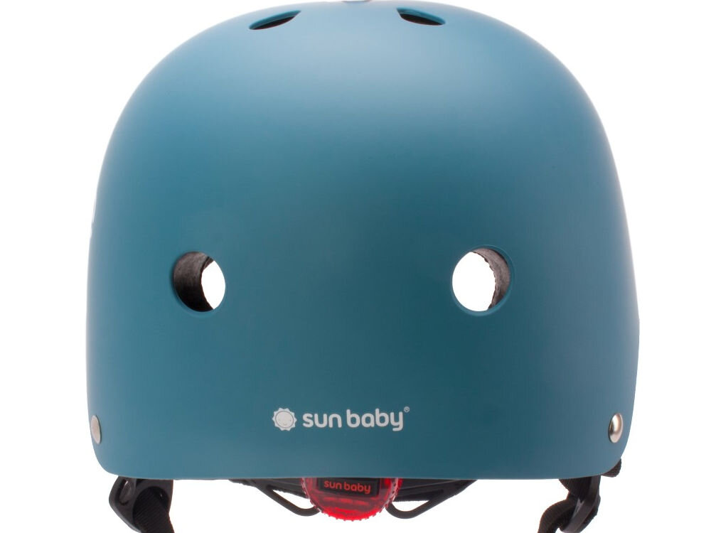 Kask rowerowy SUN BABY Tracker Love 2 Ride niebieski dla Dzieci (rozmiar S) podświetlenie dla lepszej widoczności