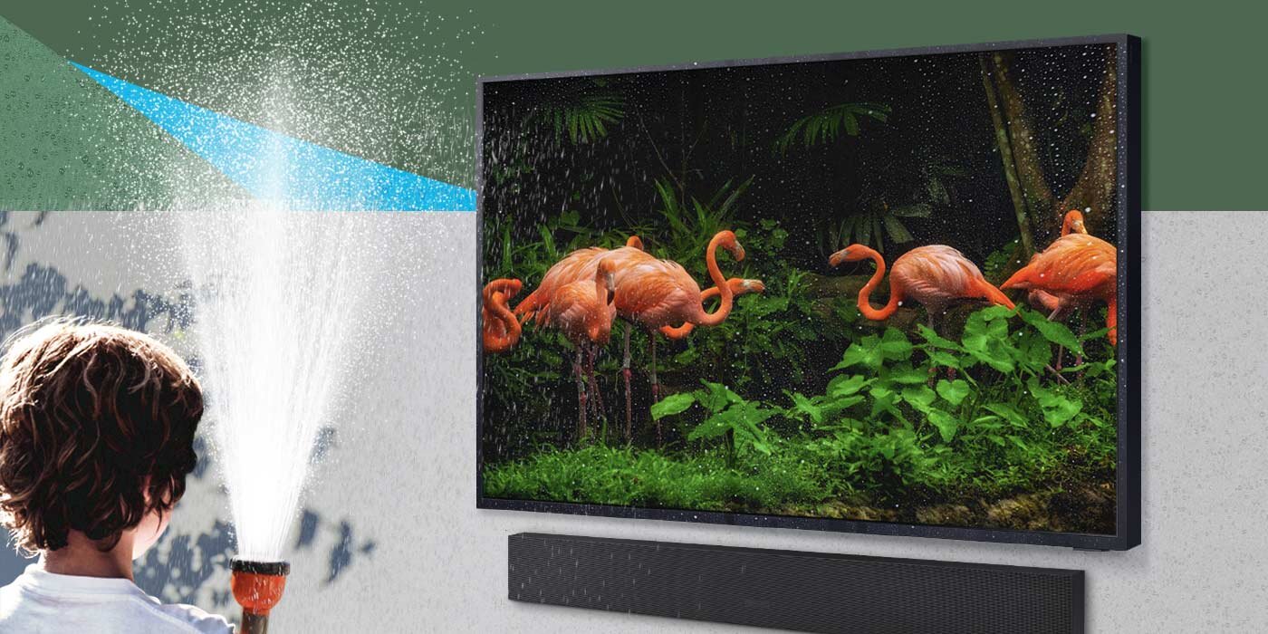 Telewizor zewnętrzny The Terrace jest odporny na deszcz, śnieg, kurz Telewizor zewnętrzny The Terrace jest odporny na deszcz, śnieg, kurz