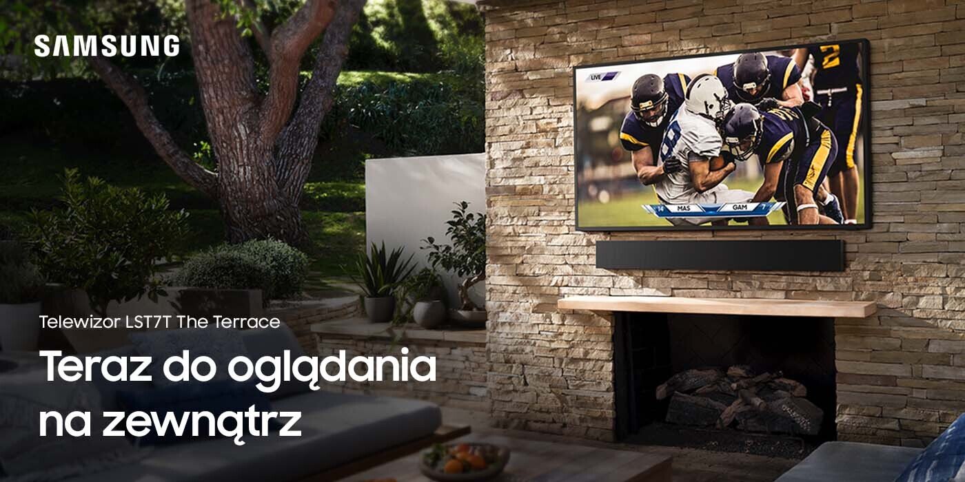 Telewizor zewnętrzny Samsung The Terrace LST7T dostępny w Media Expert Telewizor zewnętrzny Samsung The Terrace LST7T dostępny w Media Expert