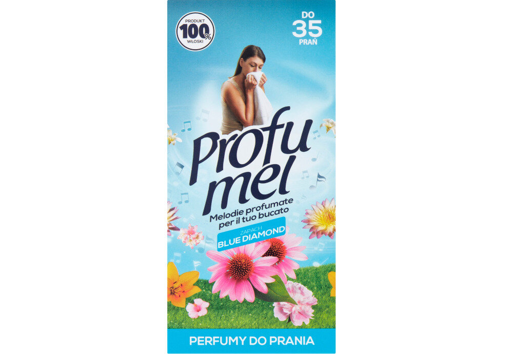 Perfumy do prania PROFUMEL Blue Diamond 250 ml zastosowanie pralka pranie reczne suszarka podloga