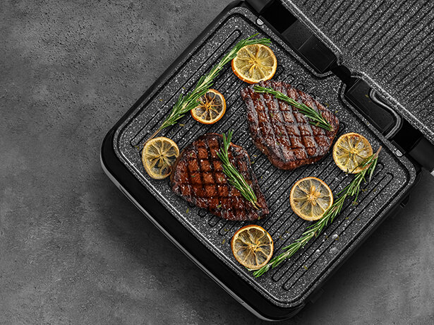 Grill elektryczny ZEEGMA Chef Srebrny timer panel LED