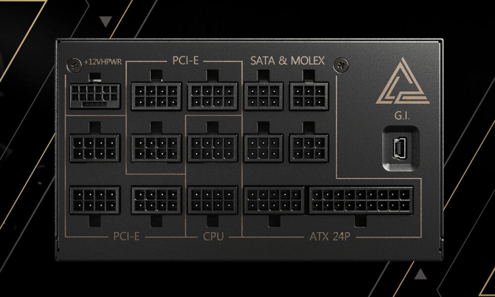 Zasilacz MSI MEG AI1300P PCIE5 1300W 80 Plus Platinum podłączenie kable modularny