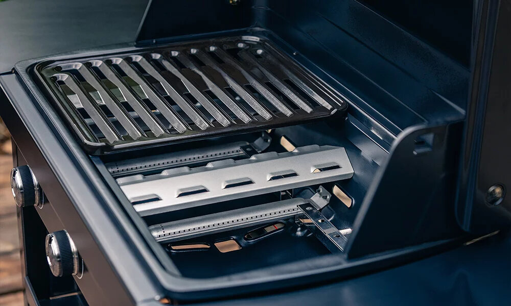 Grill gazowy CAMPINGAZ Select EXS Seria 4 4 palniki tubowe moc 3 kW kazdy trwalosc wysoka temperatura dokladna kontrola plomieni plomien rozchodzi sie pionowo kazdy palnik dziala niezaleznie