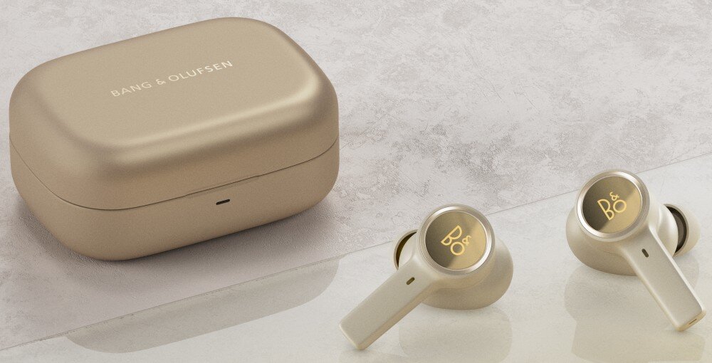 Słuchawki dokanałowe BANG & OLUFSEN Beoplay EX dźwięk jakość bezprzewodowe ładowanie praca brzmienie basy