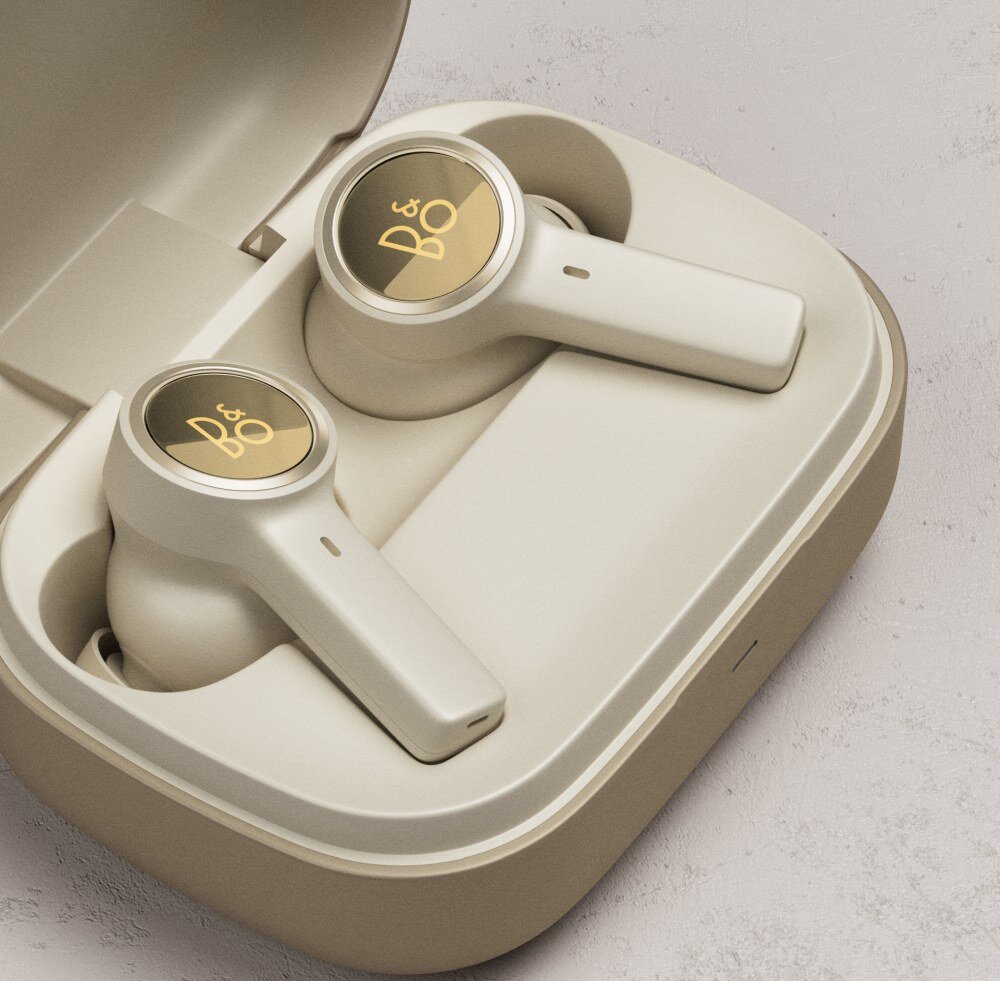 Słuchawki dokanałowe BANG & OLUFSEN Beoplay EX dźwięk jakość bezprzewodowe ładowanie praca brzmienie basy