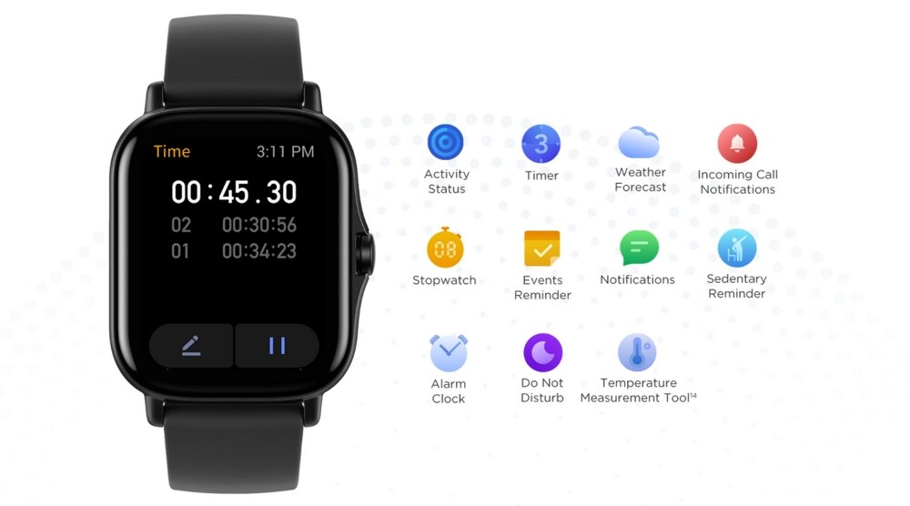 Smartwatch AMAZFIT GTS 2E aplikacje