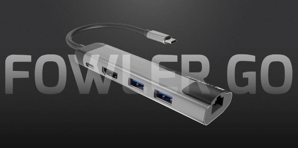 Hub NATEC Fowler Go 5w1 Kompaktowy adapter z wieloma portami i kablem do łączenia z urządzeniami.