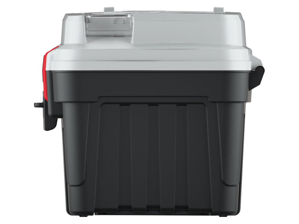 Skrzynka narzędziowa KISTENBERG Optima 55 skrzynka na białym tle widoczna z boku do użytku w domu garażu na budowie niewielkie wymiary 540 x 278 x 269 mm ładowność do 20 kg porządek szybki dostęp funkcjonalna konstrukcja