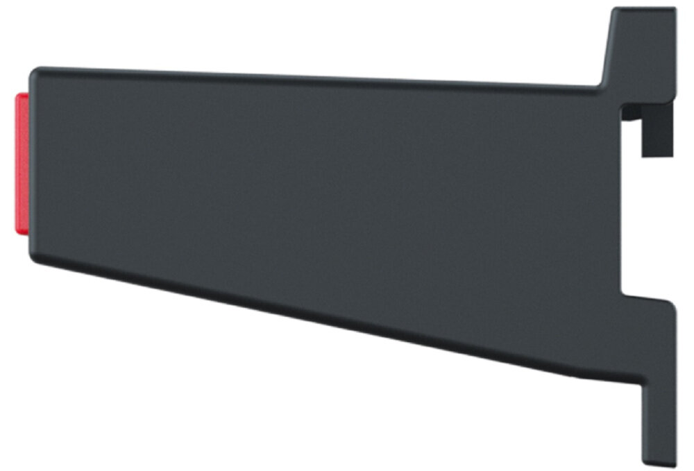 Wieszak narzędziowy KISTENBERG KMH30 wieszak na białym tle widoczny z boku otwory na kołki montażowe pewne przytwierdzenie do ściany wymiary 310 x 98 x 70 mm waga 0,3 kg