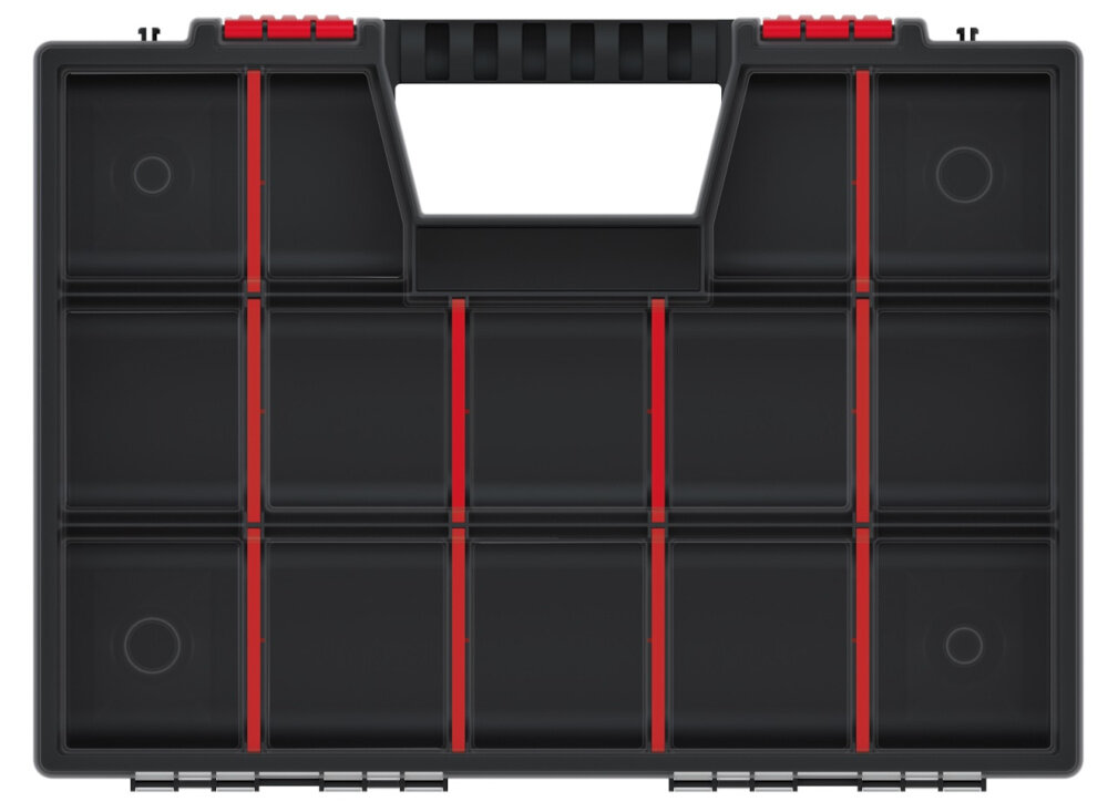 Organizer KISTENBERG NOR 30 organizer na białym tle widoczny z góry do przechowywania i transportu drobnych akcesoriów wymiary 290 x 195 x 35 mm waga 0,4 kg szybki dostęp do potrzebnych elementów