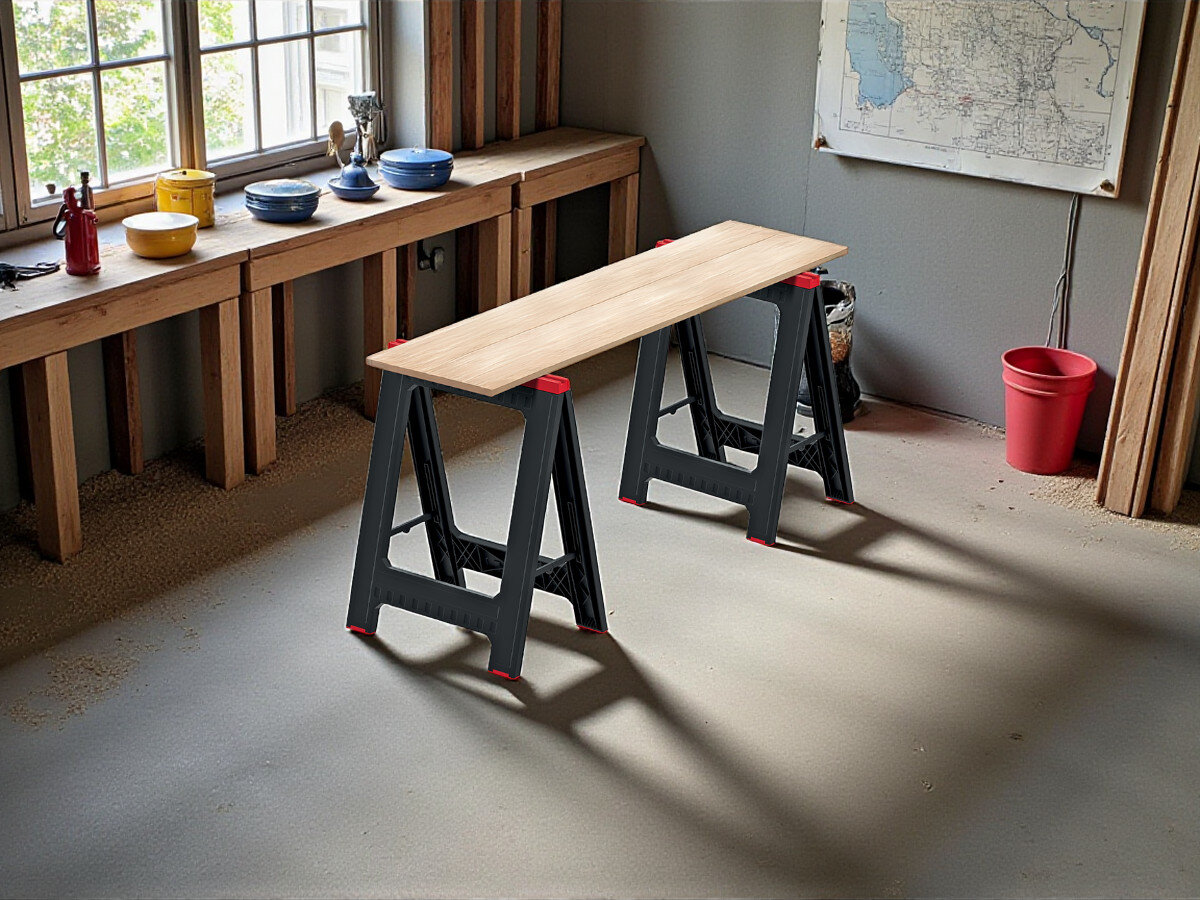 Kobyłka KISTENBERG Titan Stand KTIS8060, remont, warsztat, stabilność, pomoc, Składany stół warsztatowy na dwóch kozłach