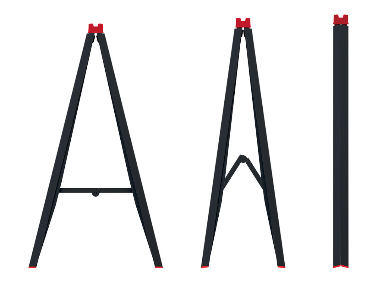 Kobyłka KISTENBERG Titan Stand KTIS8060, mobilność, wygoda, ergonomia, transport, Kozioł warsztatowy widok z boku i po złożeniu