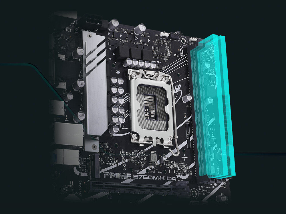 Płyta główna ASUS Prime B760M-K D4 pamięć taktownie pojemność