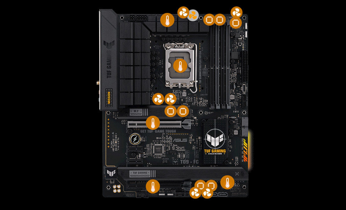 Płyta główna ASUS TUF Gaming B760-Plus WiFi D4 - układ chłodzenia