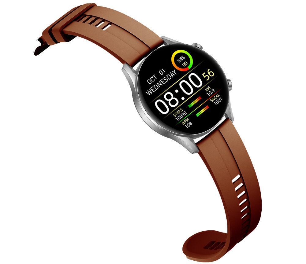 Smartwatch ORO-MED Oro-Smart FIT8 Pro ekran bateria czujniki zdrowie sport pasek ładowanie pojemność rozdzielczość łączność sterowanie krew puls rozmowy smartfon aplikacja