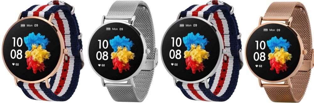 Smartwatch GARETT Verona ekran bateria czujniki zdrowie sport pasek ładowanie pojemność rozdzielczość łączność sterowanie krew puls rozmowy smartfon aplikacja