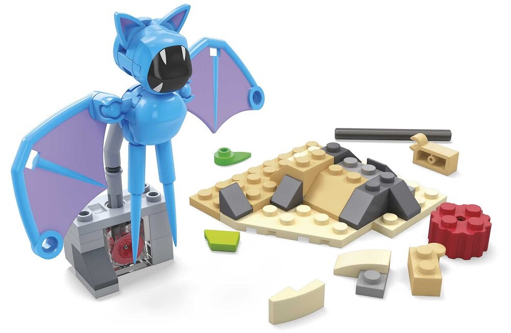 Klocki plastikowe MEGA Pokemon Nocny lot Zubata HKT19 mega mega bloks mega construx budowanie konstruowanie składanie konstrukcja zabawka konstrukcyjna zabawka do zbudowania zestaw konstruktorski zabawka konstruktorska zabawki konstruktorskie dla dzieci kolekcja Pokeballi Pikachu Bulbasaur Charmander Squirtle Eevee