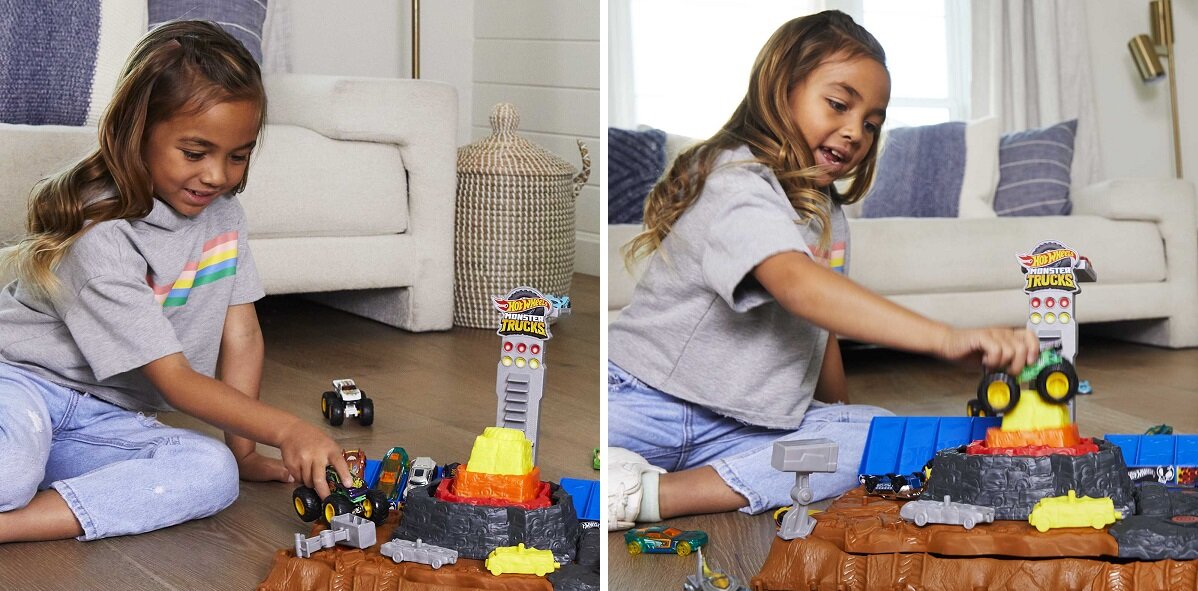 Tor Hot Wheels Mt Arena Smashers Piramida Demolki Bone Shakera HNB96 frajda chłopcy dzieci zabawa kreatywna autka wyścigi