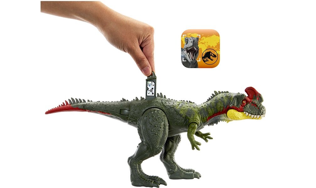 Dinozaur MATTEL Jurassic World Gigantyczny Tropiciel dziecko w wieku 4 5 6 7 8 lat chłopiec dziewczynka urodziny święta Boże Narodzenie Gwiazdka Wielkanoc Dzień Dziecka prezent podarunek upominek jw jp jurassic park park jurajski zaginiony świat camp cretaceous obóz kredowy dominium punkty zgięcia punkty ruchu średnia figurka średnia wielkość paleontologia ryki dźwięki ruchy atak walka dinozaurów ryczący dinozaur mattel