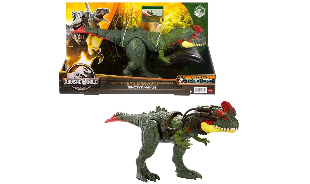 Dinozaur MATTEL Jurassic World Gigantyczny Tropiciel dziecko w wieku 4 5 6 7 8 lat chłopiec dziewczynka urodziny święta Boże Narodzenie Gwiazdka Wielkanoc Dzień Dziecka prezent podarunek upominek jw jp jurassic park park jurajski zaginiony świat camp cretaceous obóz kredowy dominium punkty zgięcia punkty ruchu średnia figurka średnia wielkość paleontologia ryki dźwięki ruchy atak walka dinozaurów ryczący dinozaur mattel