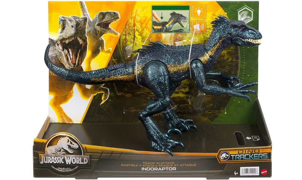 Figurka MATTEL Jurassic World Indoraptor Superatak dzieci urodziny święta Boże Narodzenie Gwiazdka Wielkanoc prezent podarunek upominek do koszyczka drobny upominek jw jp park jurajski jurassic park obóz kredowy upadłe królestwo zaginiony świat punkty zgięcia punkty ruchu biom środowisko tropienie atakowanie atak zabawka filmowa mattel dinozaur indoraptor zabwka dinozaur światła i dźwięki