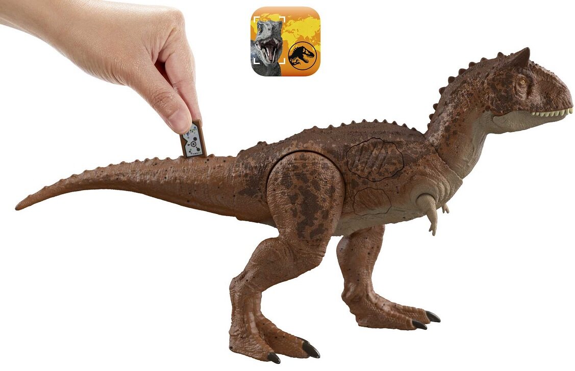 Figurka MATTEL Jurassic World Karnotaur Ślady po starciu HND19 dziecko w wieku 4 5 6 7 8 lat chłopiec dziewczynka urodziny święta Boże Narodzenie Gwiazdka Chanuka Wielkanoc zabawa w domu i na powietrzu prezent podarunek upominek jw jp park lost zaginiony świat dominion camp cretaceous obóz kredowy isla nublar sorna biosyn punkty zgięcia punkty ruchu film kolekcjonerska dla kolekcjonerów do kolekcjonowania do zbierania kilak obszarów zniszczeń ran ślady po starciu ciecia rozcięcia ślady pazurów potyczki starcia bitwy walki destrukcja zniszczenie karnotaur mattel