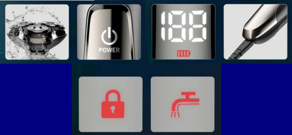 Golarka KENSEN 06-KTXD11-001 czytelny wyswietlacz informacja powiadomienie