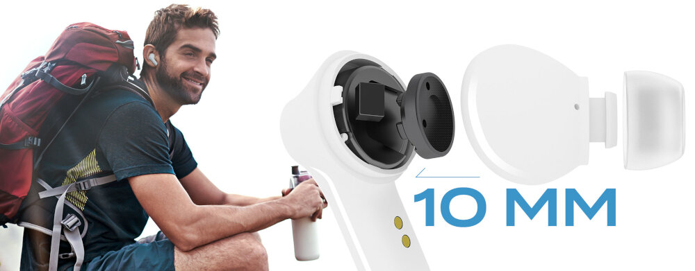 Słuchawki dokanałowe CREATIVE Zen Air lekkie bezprzewodowe tryby szumy redukcja torebki plecak kontrola szumów bluetooth tryb ambient mikrofon zewnętrzy waga lekkość zestaw sterowanie intuicja dotyk audio dopaoswanie super x-fi ready