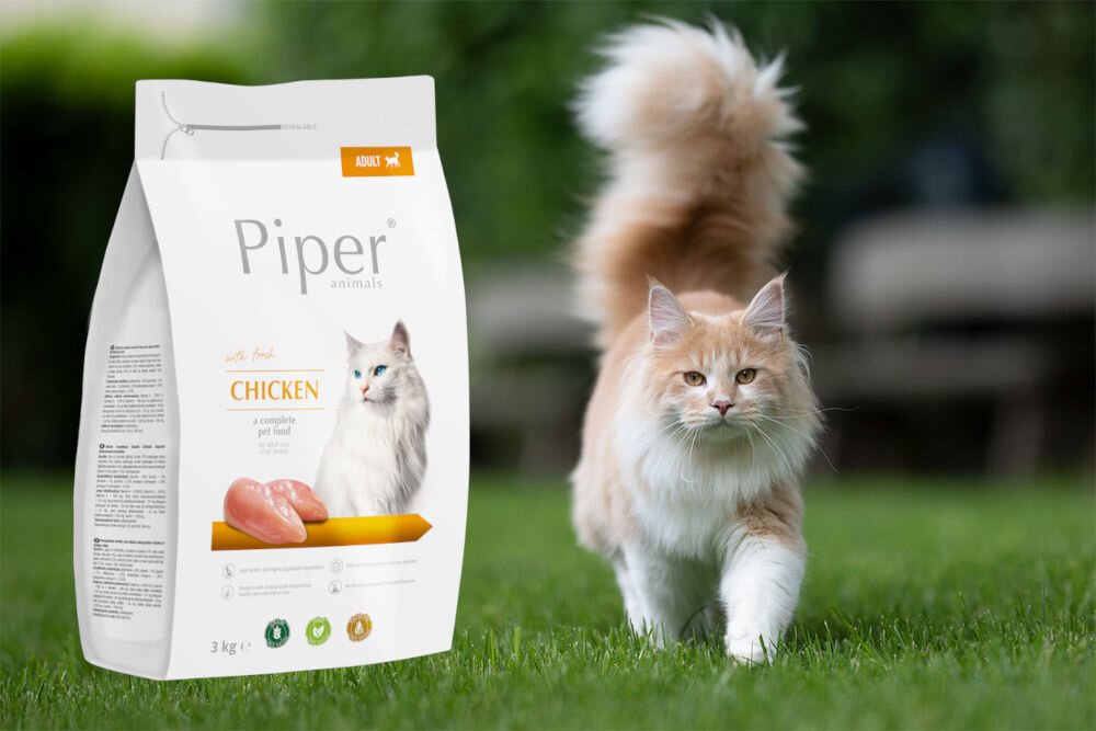 Karma dla kota PIPER Animals Kurczak 3 kg naturalne składniki wielkość krokietów