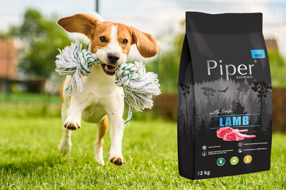 Karma dla psa PIPER Animals Jagnięcina 12 kg naturalne składniki wielkość krokietów