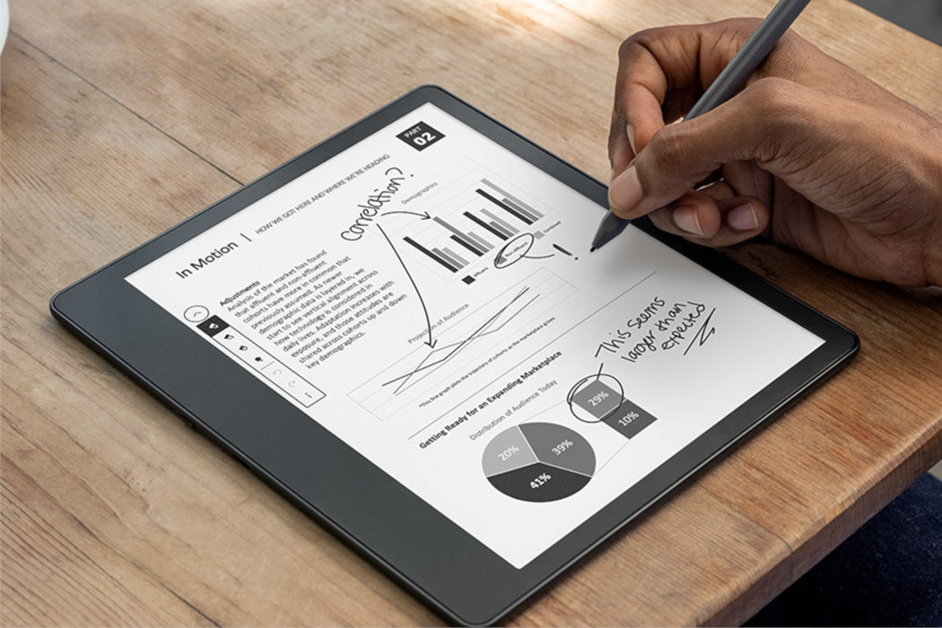 Czytnik E-booków AMAZON Kindle Scribe Szary + Basic Pen wygoda rysik magnesy użytkowanie przycisk gumka