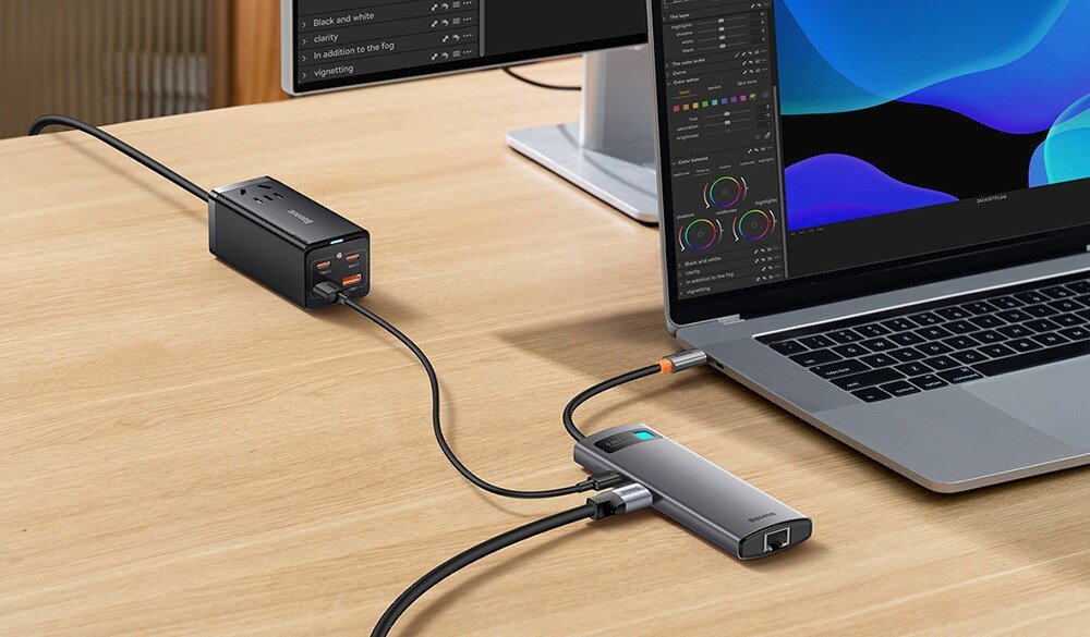 Stacja dokująca BASEUS StarJoy wygoda korzystanie możliwości laptop przesył pliki port HDMI transmisja dane szybkie ładowanie przydatny na co dzień dopsowanie