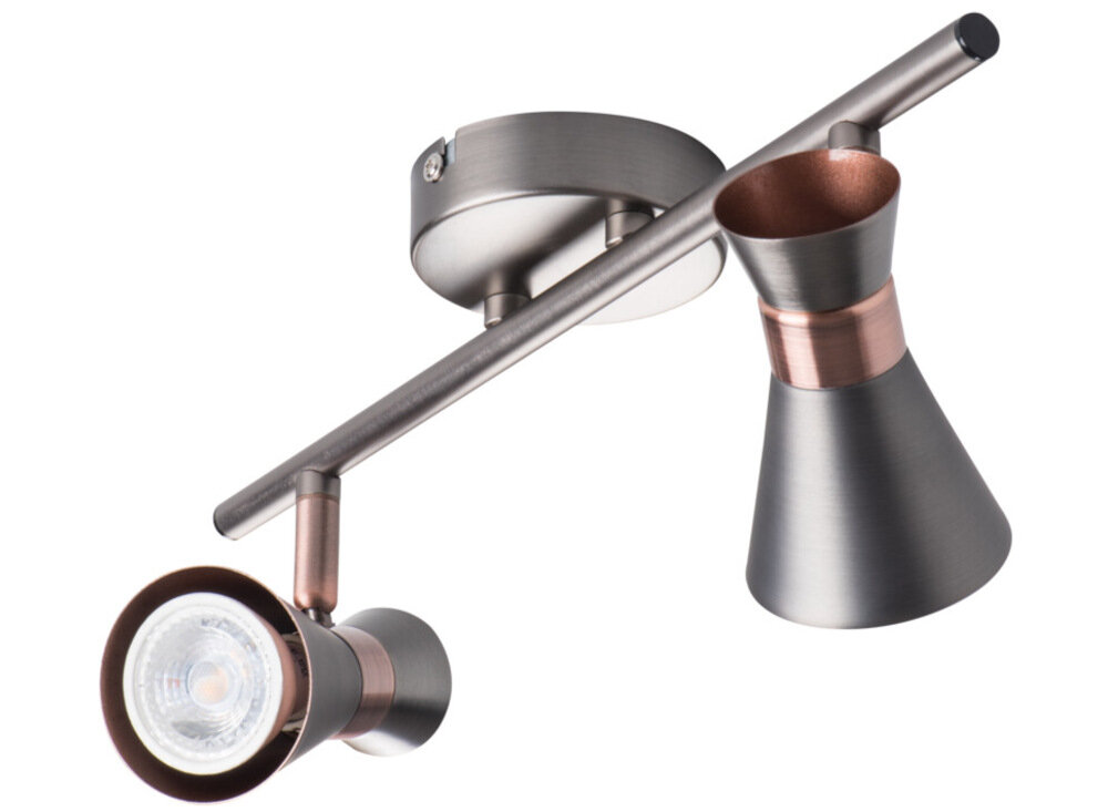 Lampa ścienno-sufitowa KANLUX Mileno EL-2I B-AG Czarno-złoty swobodna regulacja kierunku strumienia swiatla dwa zakresy regulacji zakres horyzontalny o 300 stopni zakres wertykalny o 80 stopni