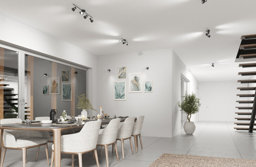 Lampa sufitowa KANLUX Enali EL-4I W Biały stylowa minimalistyczna kostka sro=ubowa do sufitu standardowe napiecie 220-240 V do domu do biura wyjatkowa atmosfera punkt centralny