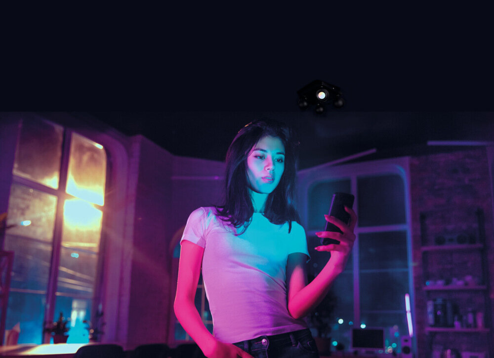 Lampa sufitowa KANLUX Galoba EL-4O W Biały oswietlenie SMART inteligentne zrodlo swiatla zarowki LED aplikacja Tuya na smartfon Bluetooth Wi-Fi