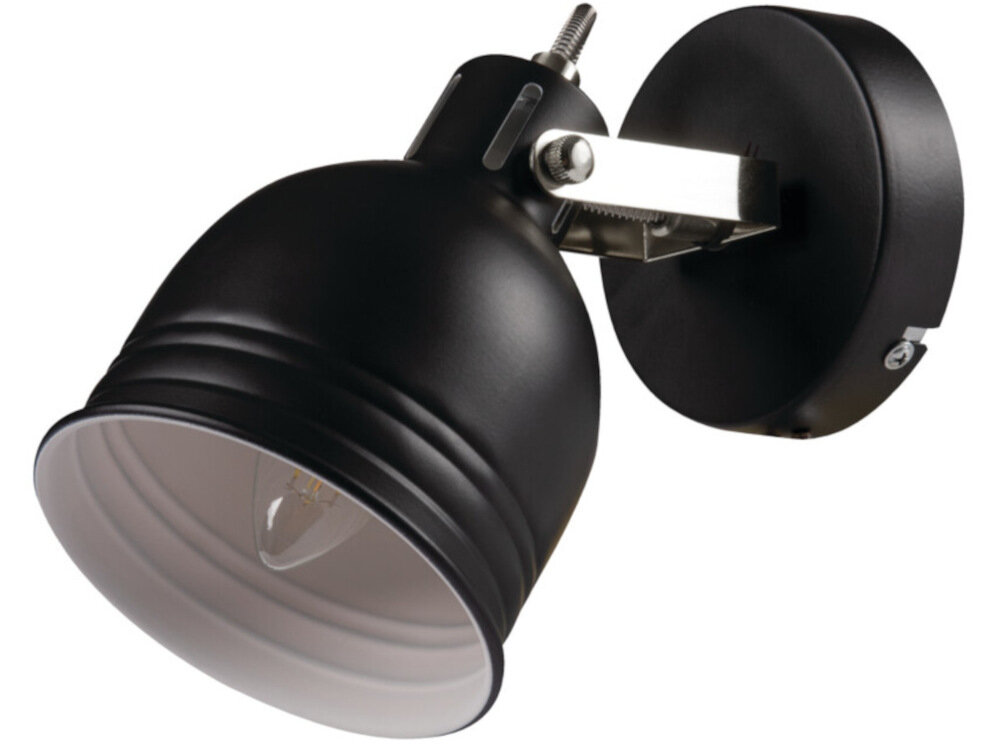 Lampa ścienno-sufitowa KANLUX Derato EL-1O B-SR oprawa scienno-sufitowa w stylu retro funkcjonalna estetyczna w czarno-bialym kolorze